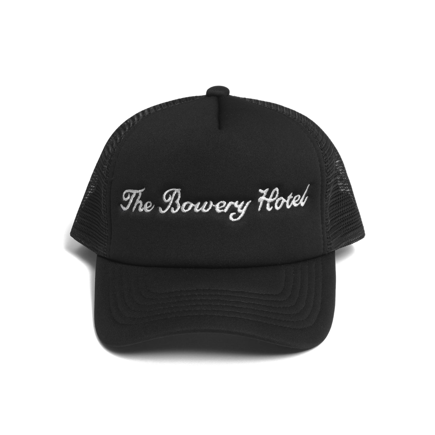 The Bowery Hotel Trucker Black Foam/White Stitch
