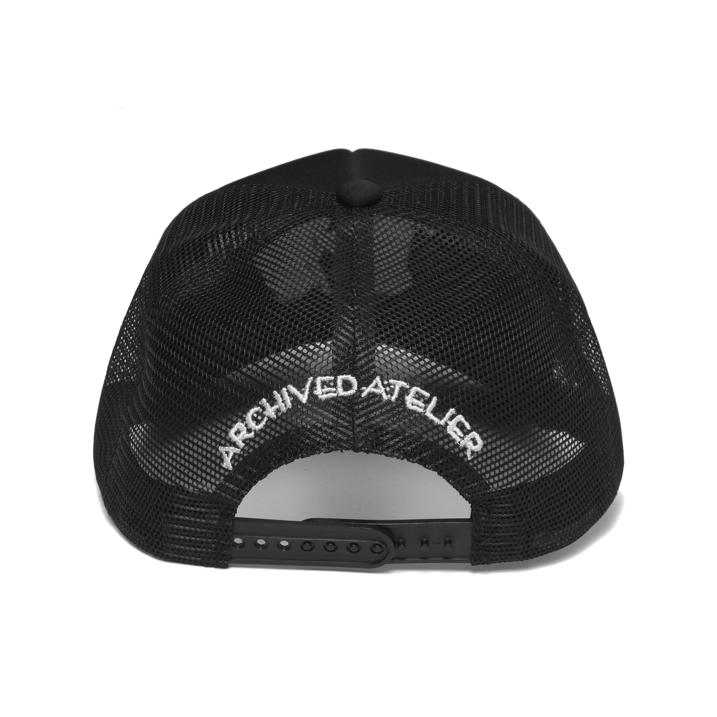Mustang Trucker Hat Black/White Stitch