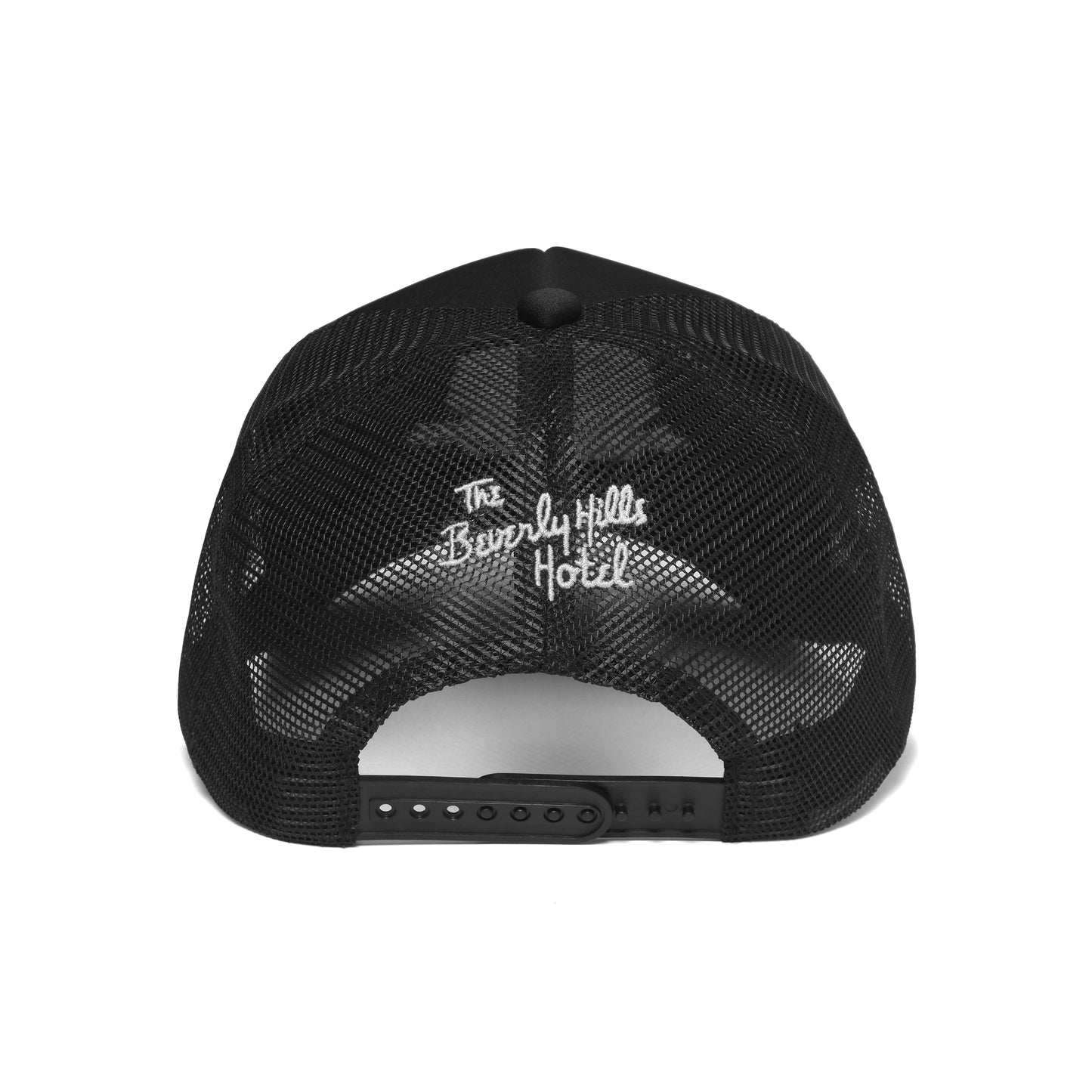 Beverly Hills Hotel Crest Trucker Black Foam/White Stitch
