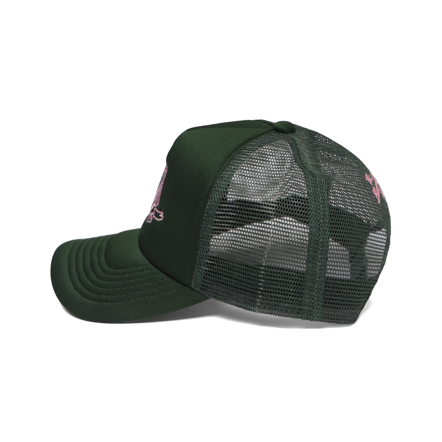 Beverly Hills Hotel Crest Trucker Green Foam/Pink Stitch