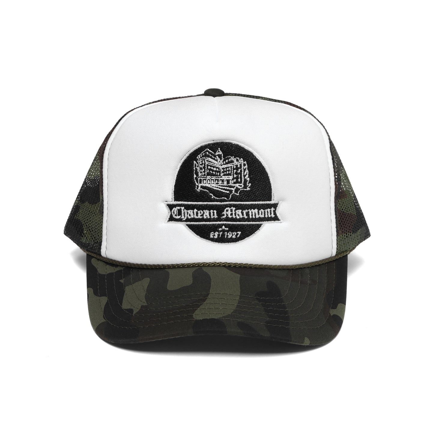 Chateau Marmont Crest Trucker Camo Foam/White/Black Stitch