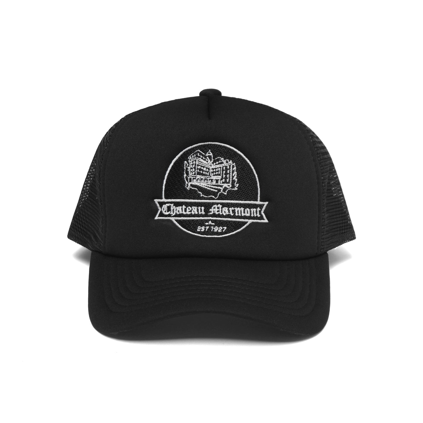 Chateau Marmont Crest Trucker Black Foam/White Stitch