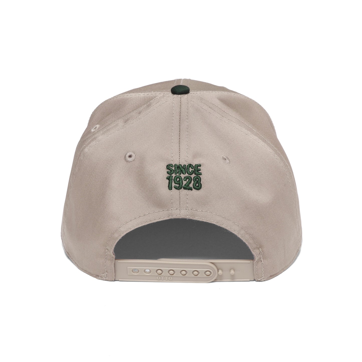 Sunset Junction 5 Panel Hat Tan/Green Stitch