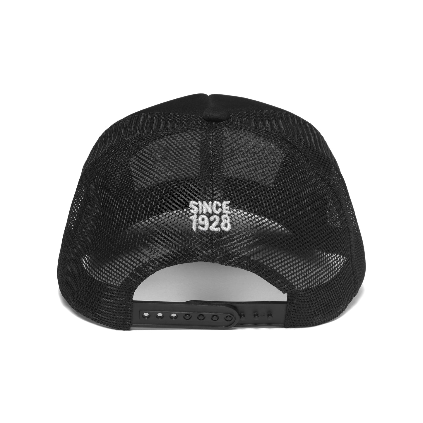 Sunset Junction Trucker Hat Black/White Stitch