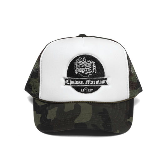 Chateau Marmont Crest Trucker Camo Foam/White/Black Stitch