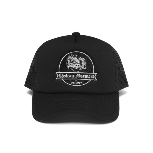 Chateau Marmont Crest Trucker Black Foam/White Stitch